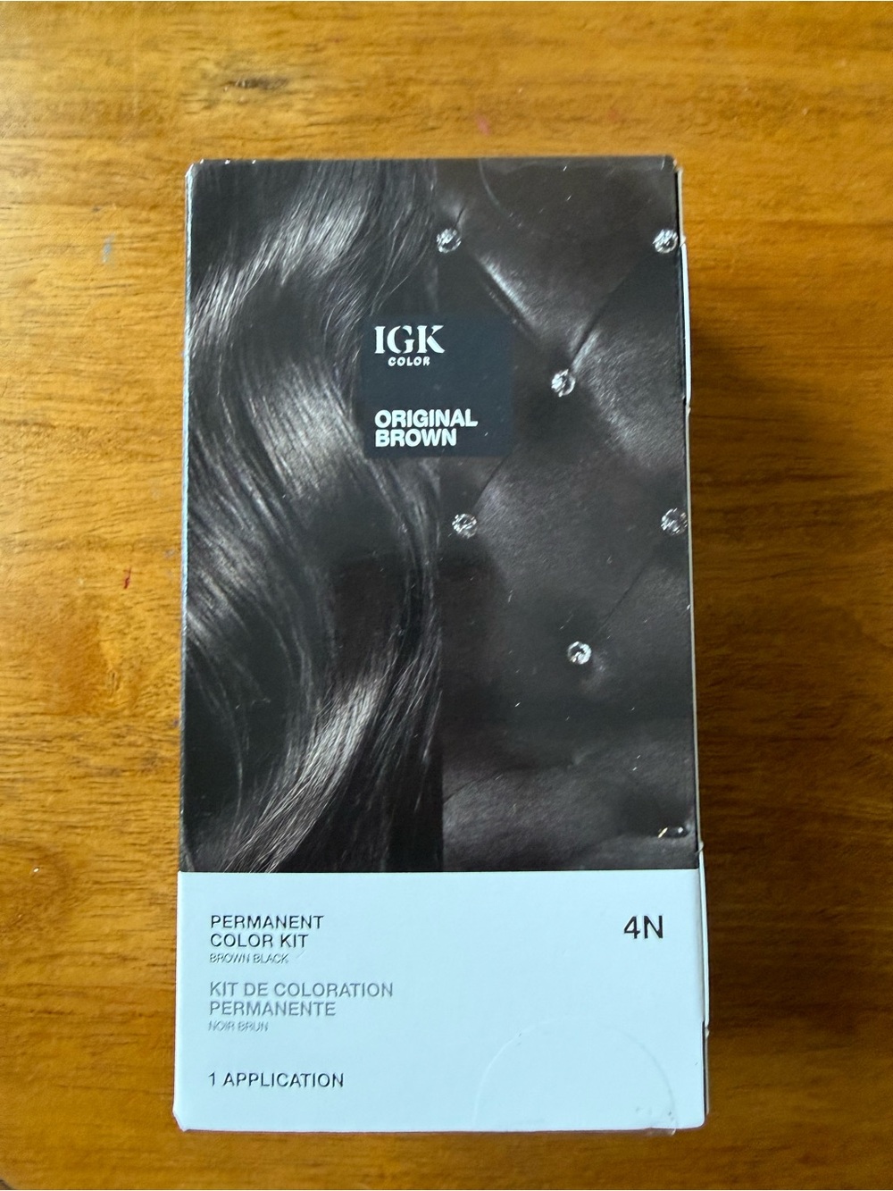 IGK Permanent Color Kit 4N Original Brown Hair Dye NIB Sealed